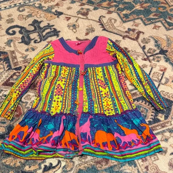 • Biba Girls • Indian Ethnic Dress Colorful Pink / Blue / Yellow 2-3 - Picture 2 of 3